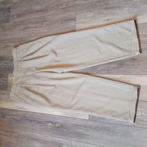 John Henry Tan Pants With Pockets, Pleats and Cuffs